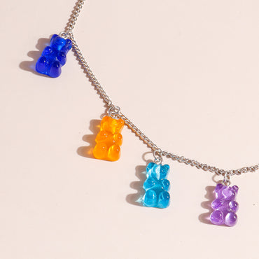 Wholesale Jewelry Ins Style Little Bear Alloy Resin Necklace