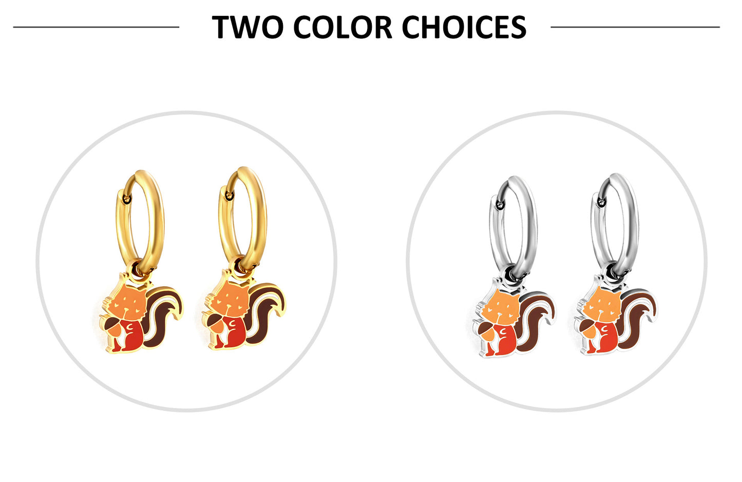 Fashion Animal Stainless Steel Plating Dangling Earrings 1 Pair