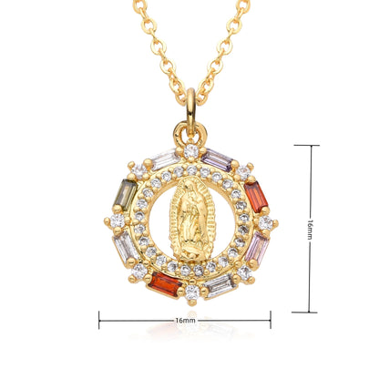 Copper Casual Elegant Moon Crown Pendant Necklace