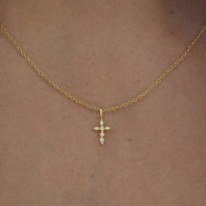 Sterling Silver Copper Elegant Cross Plating Pendant Necklace