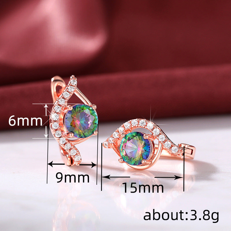 1 Pair Elegant Glam Geometric Plating Inlay Copper Zircon Earrings