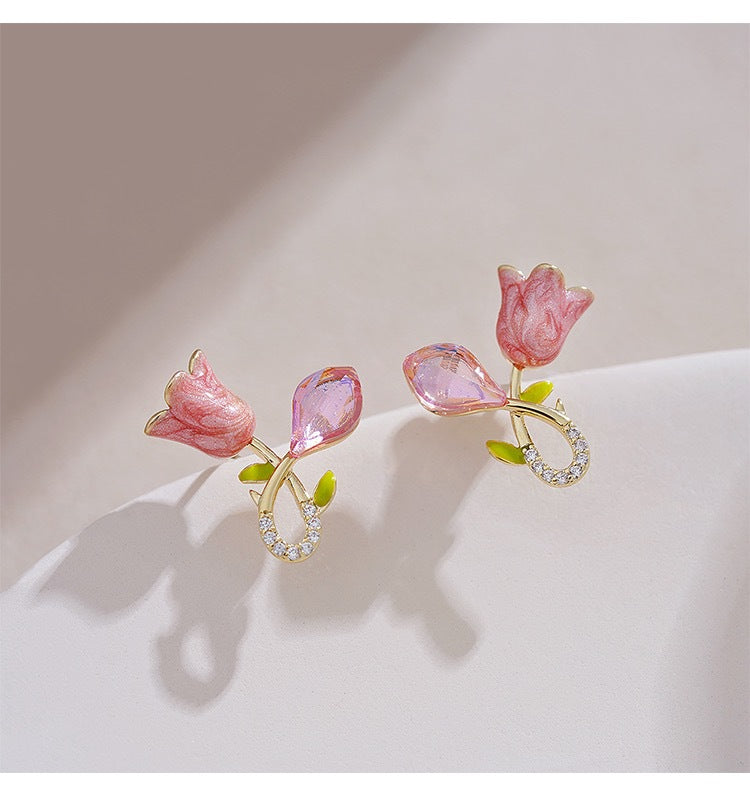 1 Pair Simple Style Classic Style Flower Inlay Alloy Zircon Ear Studs