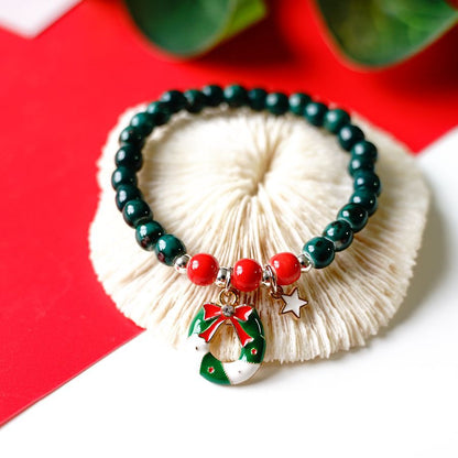 Fashion Santa Claus Bell Alloy Beaded Women's Bracelets 1 Piece