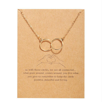 Retro Circle Butterfly Pendent Thin Chain Necklace