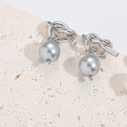 Cross-border hot-selling simple pearl earrings, niche design, high-end sense of coldness, Internet celebrity temperament, exquisite earrings and jewelry