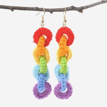 1 Pair Cute Colorful Cloth Drop Earrings