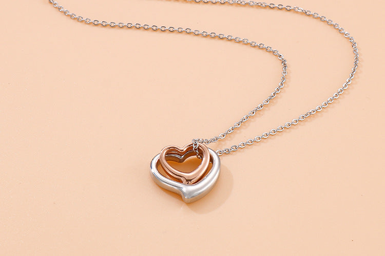 Jewelry Wholesale Clavicle Chain Fashion Heart-shaped Stainless Steel Necklace