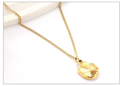 Retro Irregular Geometric Stainless Steel Plating Gold Plated Pendant Necklace