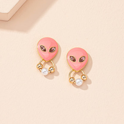 Simple Pearl Earrings Retro Earrings Alien Earrings Wholesale