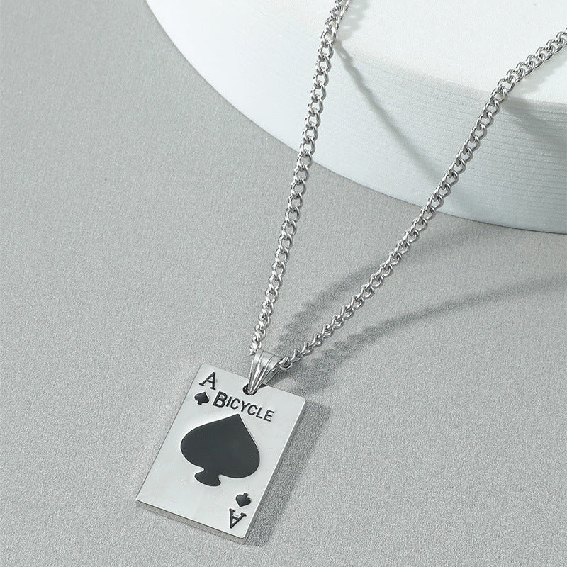Gooddiy Punk Style Playing Cards Spades Pendant Necklace Wholesale Jewelry