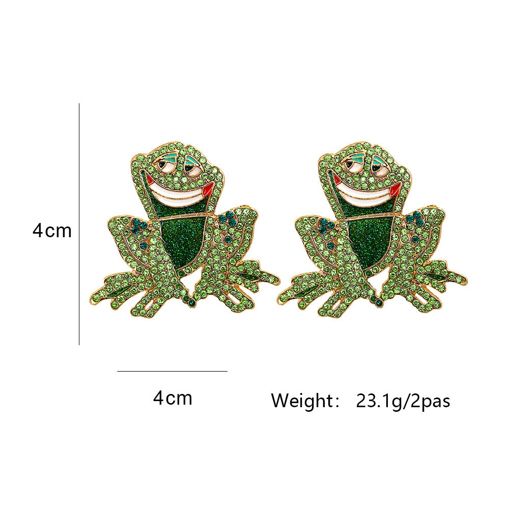 Fashion Animal Frog Diamond Earrings Wholesale Jewelry Gooddiy