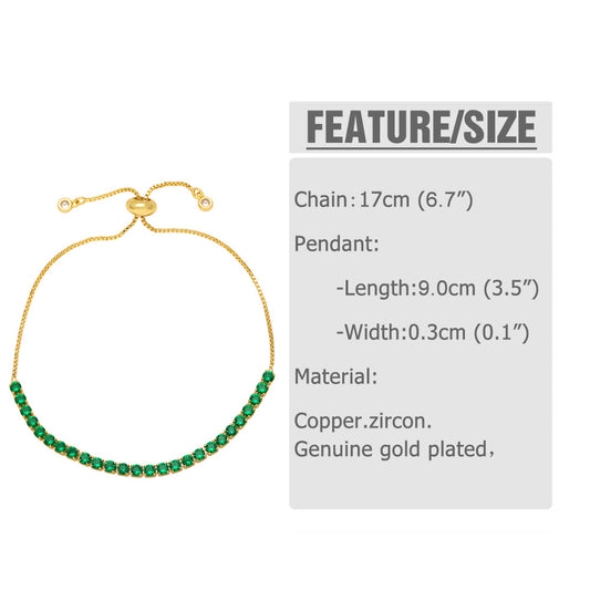 Fashion Geometric Copper 18k Gold Plated Zircon Bracelets In Bulk