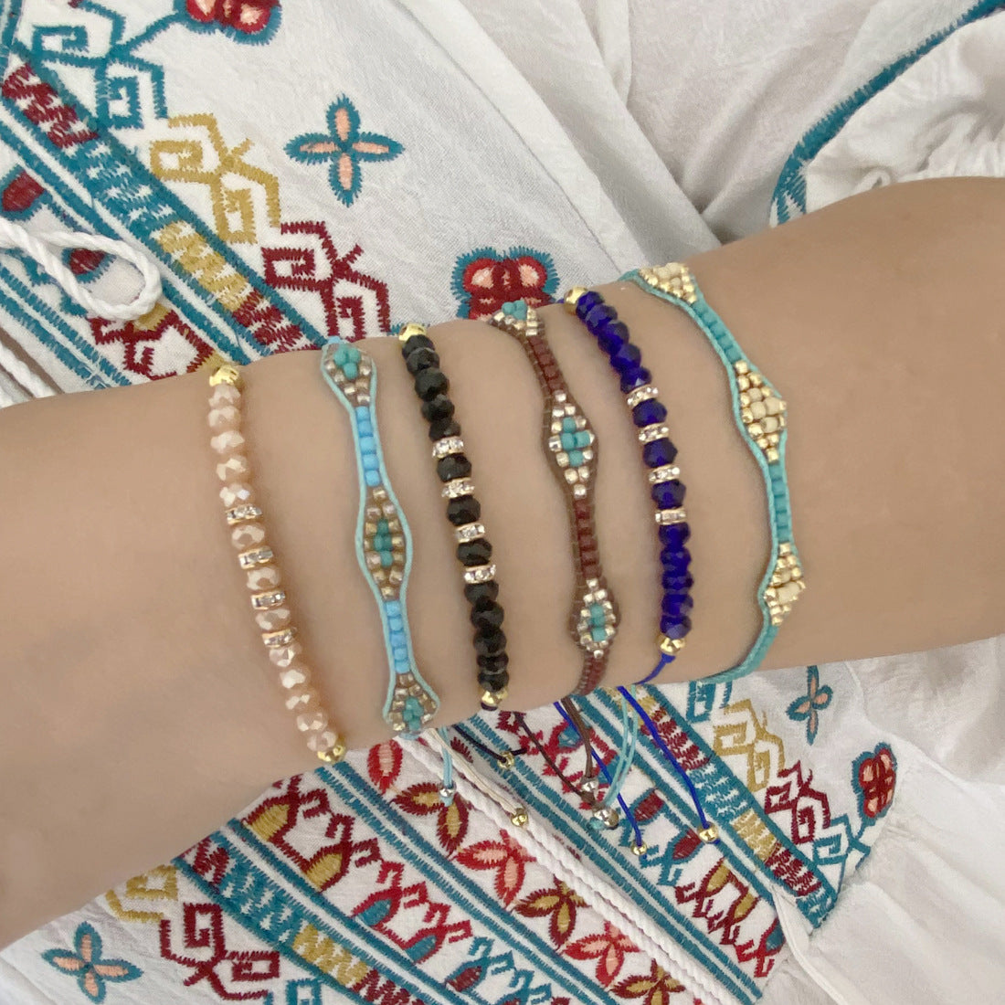 Wholesale Jewelry Color Crystal Beads Woven Bracelet Gooddiy