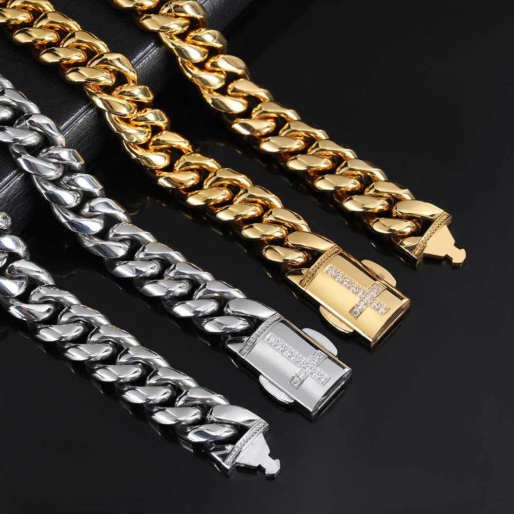 Hip-hop Geometric Stainless Steel Plating Chain 18k Gold Plated Bracelets