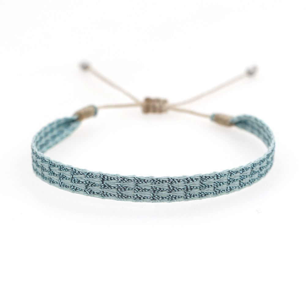 Bohemian Lake Blue Series Tila Beads Hand-beaded Small Bracelet