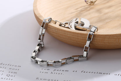 Stainless Steel Jewelry Geometric Splicing Chain Ladies Bracelet Jewelry Wholesale
