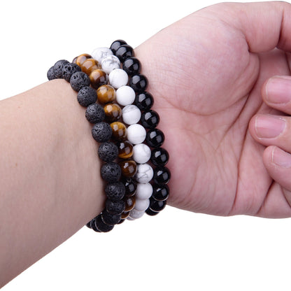 Ethnic Style Solid Color Natural Stone Agate Beaded Bracelets