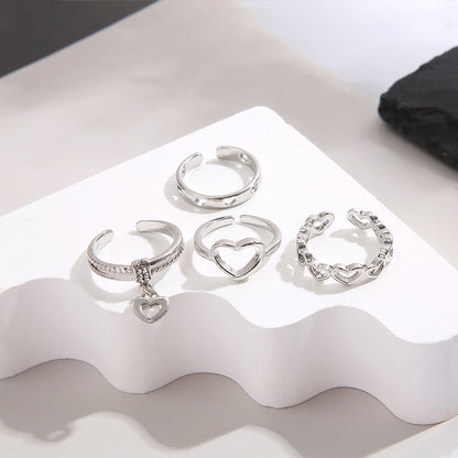 Simple Style Heart Shape Alloy Plating Women's Rings