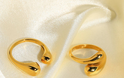 Retro Polished Gold-plated Stainless Steel Ring