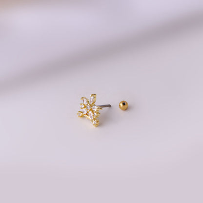 Fashion Flower Inlaid Zircon Metal