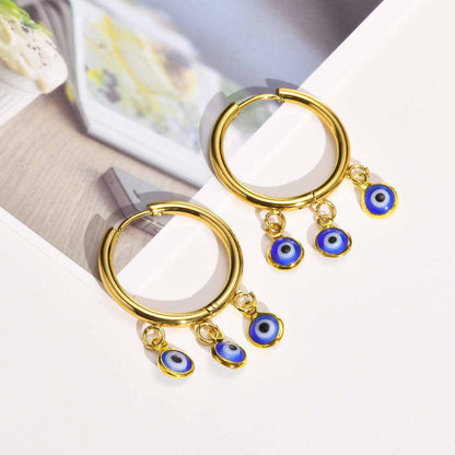 1 Pair Fashion Devil's Eye Plating Stainless Steel Earrings