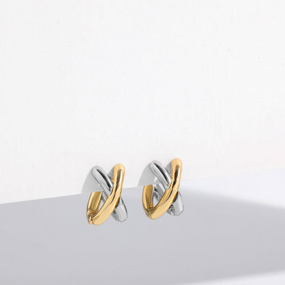 1 Pair Simple Style Classic Style Color Block Plating Copper Gold Plated Ear Studs
