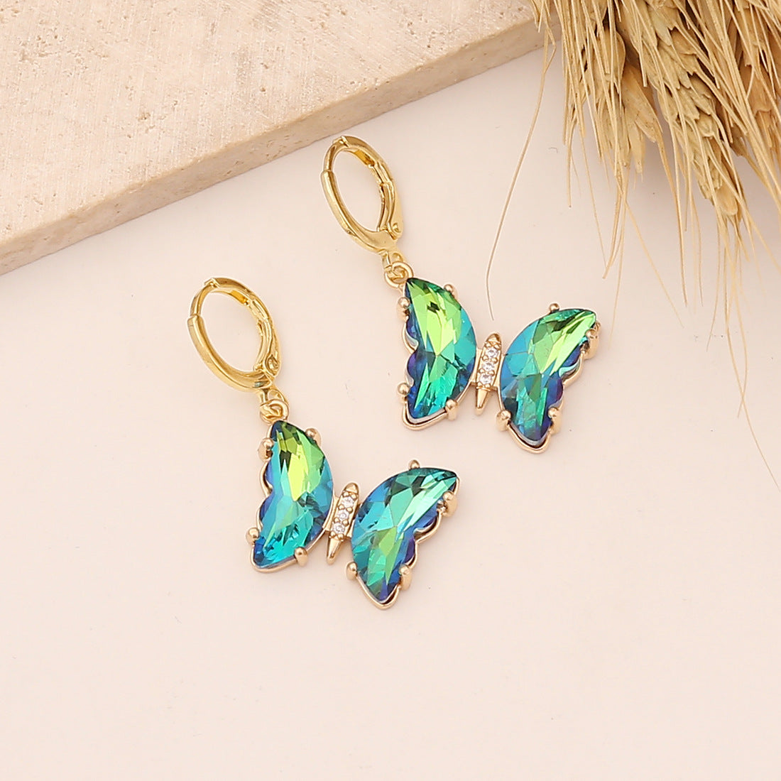 Fashion Butterfly Plating Copper No Inlaid Earrings