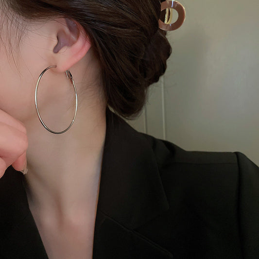 1 Pair Simple Style Circle Alloy Women's Hoop Earrings