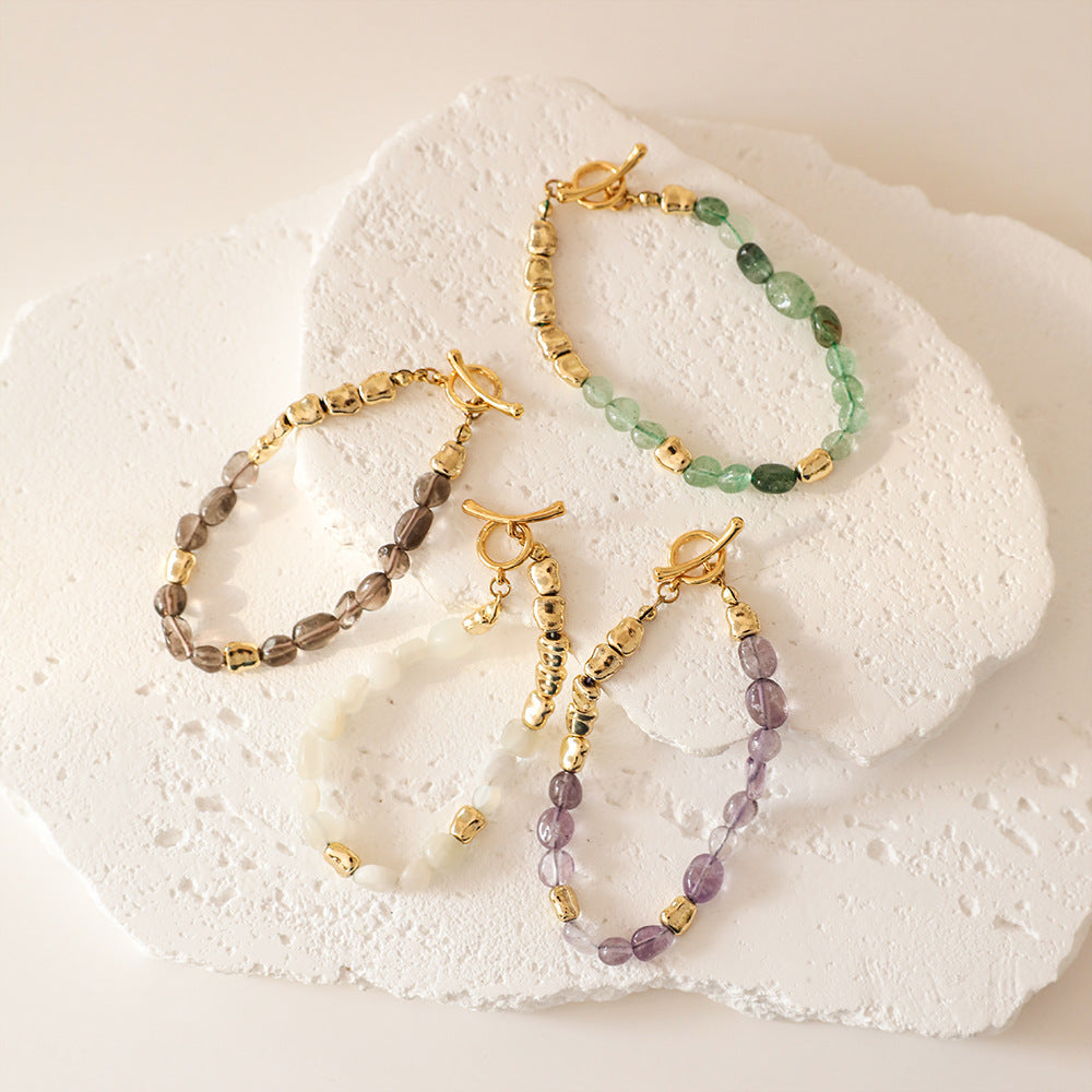 Vintage Style Color Block Natural Stone Beaded Women's Bracelets