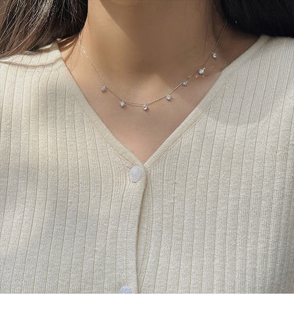 Sweet Simple Style Water Droplets Copper Inlay Artificial Diamond Necklace