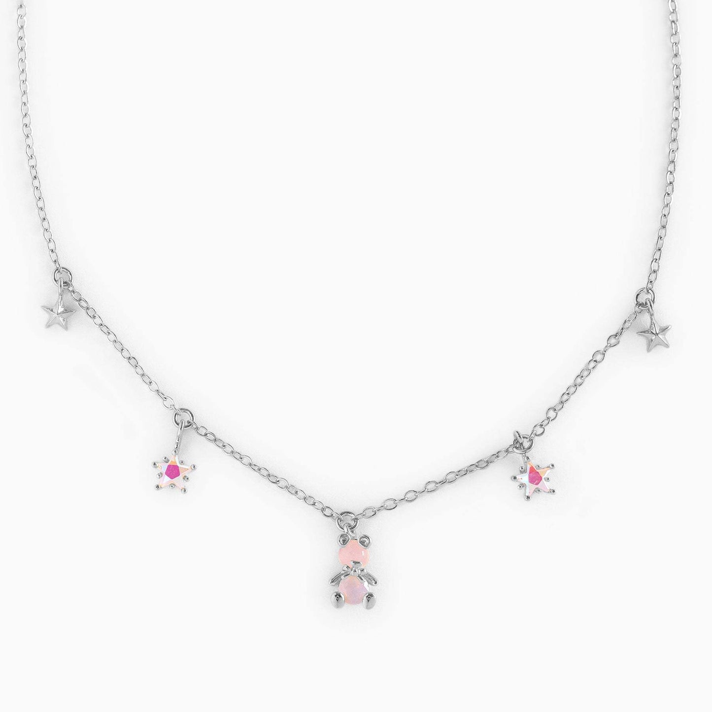 Cute Star Bear Copper Zircon Necklace In Bulk