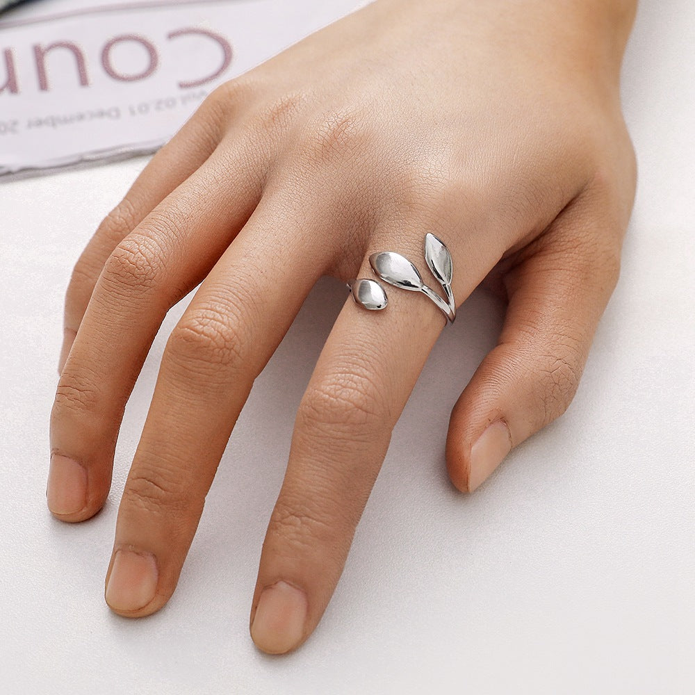 Lady Simple Style Geometric Stainless Steel Open Ring In Bulk