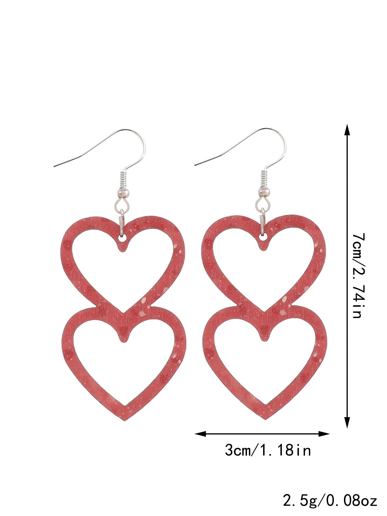 1 Pair Simple Style Heart Shape Hollow Out Wood Drop Earrings