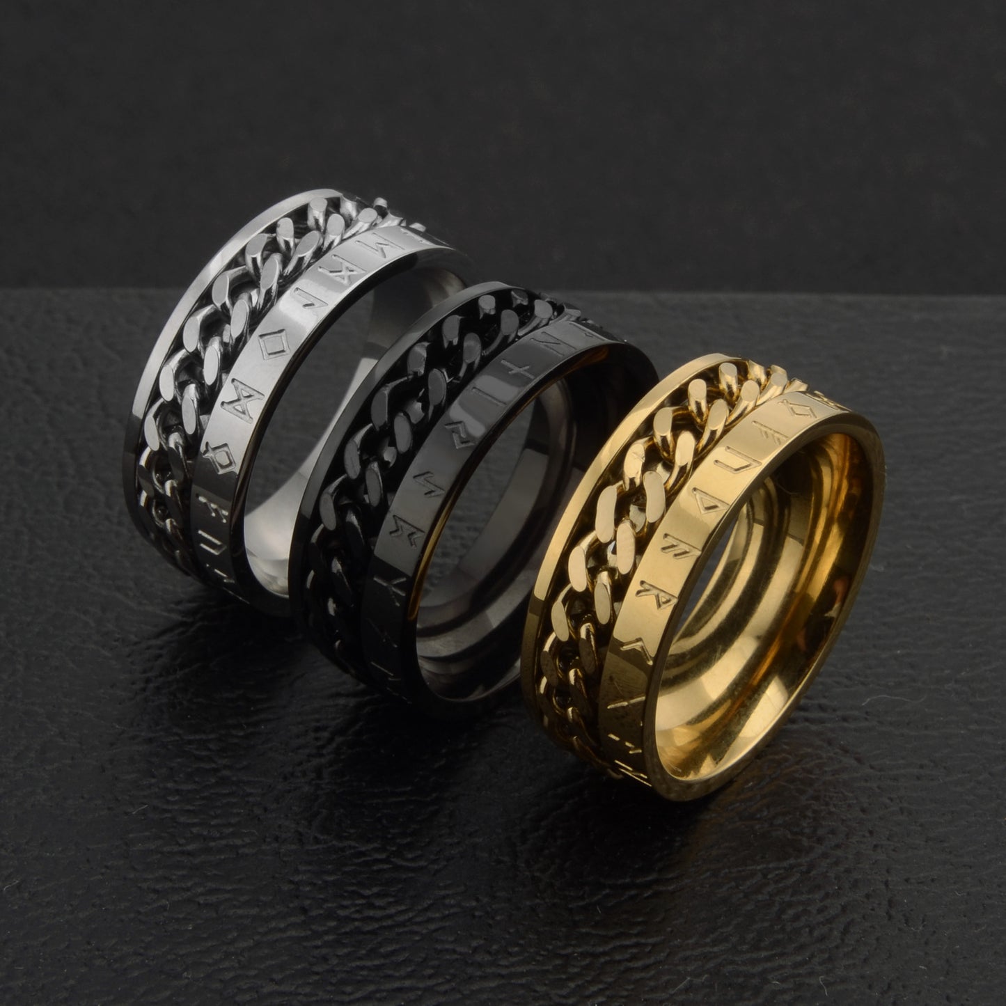 1 Piece Hip-hop Geometric Titanium Steel Plating Metal Rings