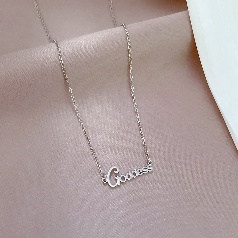 Basic Letter Titanium Steel Plating Gold Plated Pendant Necklace