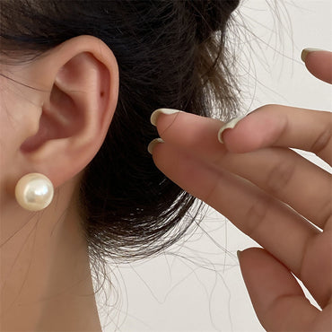 1 Pair Elegant Geometric Artificial Pearl Women's Ear Studs