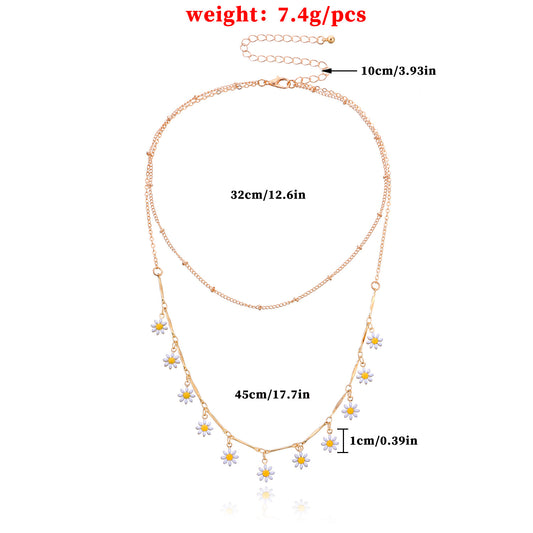 Fashion Flower Alloy Plating Women's Layered Necklaces 1 Piece