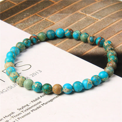 Retro Geometric Color Block Natural Stone Bracelets 1 Piece