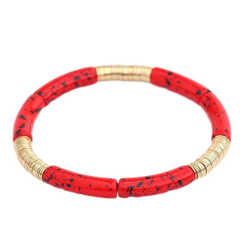 Artistic Colorful Leopard Arylic Metal Plating Women's Bracelets