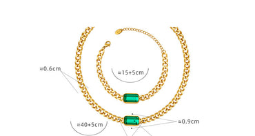 Retro Geometric Titanium Steel Plating Zircon Women's Bracelets Necklace