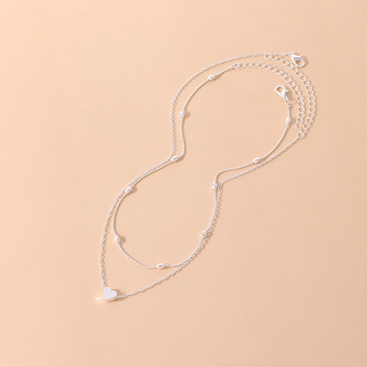 Fashion Heart Shape Alloy Plating Layered Necklaces