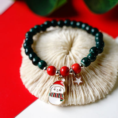 Fashion Santa Claus Bell Alloy Beaded Women's Bracelets 1 Piece