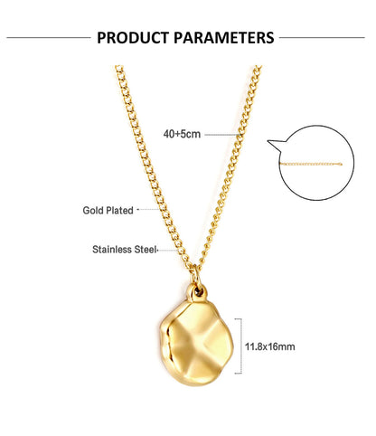 Retro Irregular Geometric Stainless Steel Plating Gold Plated Pendant Necklace