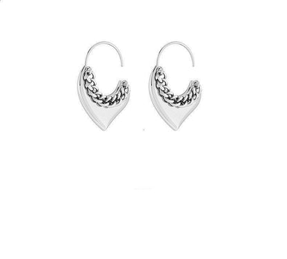 1 Pair Classic Style Heart Shape Plating Titanium Steel Earrings