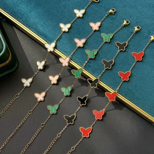 Stainless Steel Gold Plated Simple Style Classic Style Butterfly Plating Bracelets