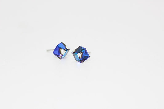 Simple Style Geometric Sterling Silver Gem Ear Studs 1 Pair