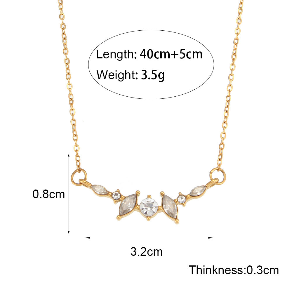 Fashion Geometric Stainless Steel Necklace Inlaid Zircon Stainless Steel Necklaces