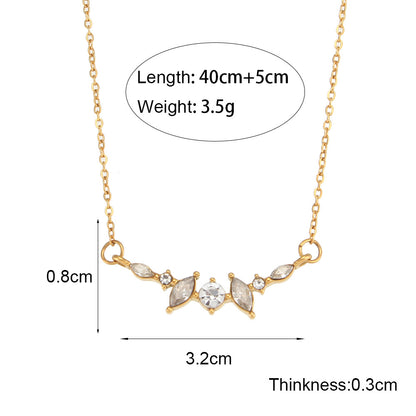 Fashion Geometric Stainless Steel Necklace Inlaid Zircon Stainless Steel Necklaces