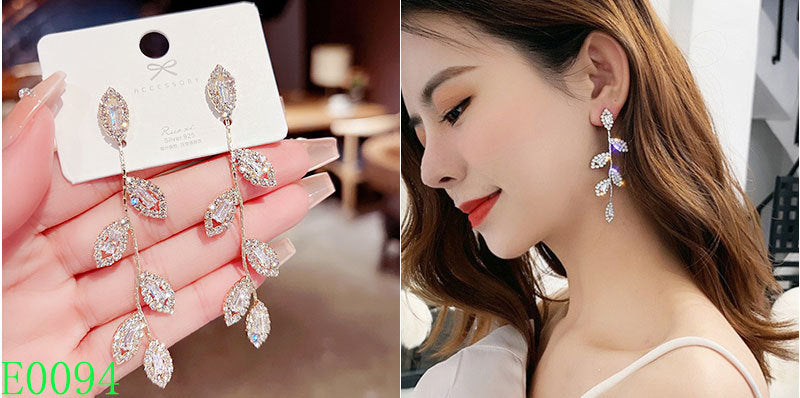 1 Pair Fashion Heart Shape Bow Knot Copper Inlay Zircon Drop Earrings