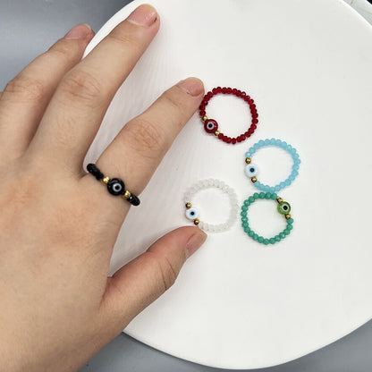 Fashion Eye Stainless Steel Beaded Rings 1 Piece